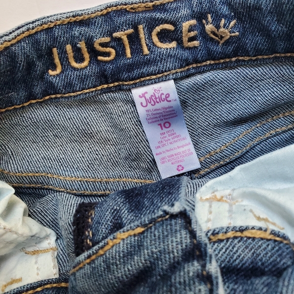 Justice Girls 10 -2 pairs- Demin Shorts Distressed Roll cuff and ombre cut off - Picture 3 of 7